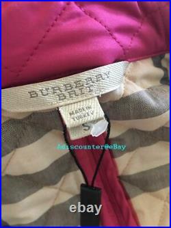 100% Authentic Nwt Burberry Brit Quilted Coat Size Small Color Pink Azalea