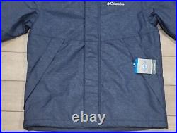 $200 NWT Columbia Men's Big Sparks Insulated Hooded Jacket Navy Blue MEDIUM M