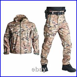2022 Outdoor Waterproof SoftShell Tactical Jacket + Pant Hunting Hiking Suits