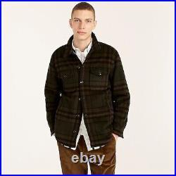 $248 NWT J. Crew Wallace Barnes Spruce M Wool plaid PRIMALOFT lined shirt Jacket