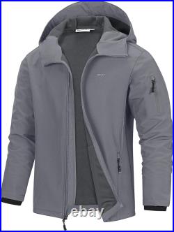 33,000ft Men's Hooded Softshell Jacket Waterproof Lightweight Insulated Windbrea