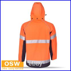 3 x Hi Vis Mens Ladies Water/Wind Resistant Softshell Hooded Warm Jackets J97