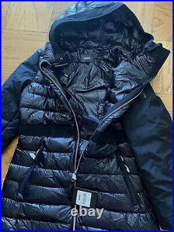 690 NEW Mackage Melissa Coat, L, Puffer Down, Black, Hood, Jacket, Leather LOGO, NWT