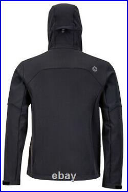 $720 Marmot Men's Black Full-Zip Hooded Soft-shell Mobilis Jacket Size L