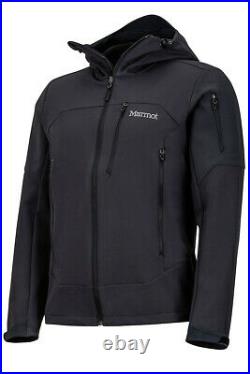 $720 Marmot Men's Black Full-Zip Hooded Soft-shell Mobilis Jacket Size L