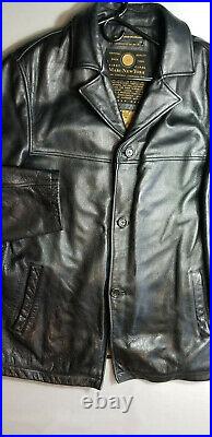 ANDREW MARC NEW YORK Men Insulated 3 Button Leather Jacket Large L Black