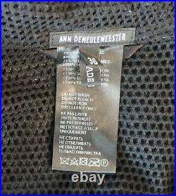 ANN DEMEULEMEESTER Embroidered Black Silk Cropped Wrap Jacket Blazer 36 US 4 NEW