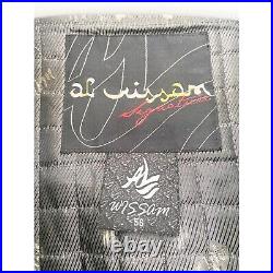 Al Wissam Men's Never Betray The Family Black Leather Bomber Jacket Size 56
