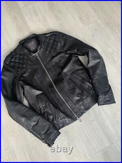 All Saints Meuse Leather Jacket Black Large Great Condition