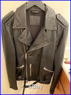 All saints leather jacket men medium