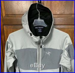 Arcteryx Men Medium M Full Zip Jacket Hooded Gray Grey Polartec Soft Shell