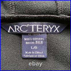 Arcteryx Mens Full Zip hooded Soft Shell jacket Coat Size Large Solid Grey