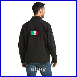 Ariat Men's New Team Softshell Jacket Black withMexico Flag #10031424