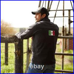 Ariat Men's New Team Softshell Jacket Black withMexico Flag #10031424