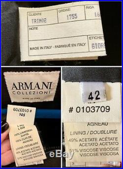 Armani Collezioni Soft Shell Lambskin Leather Jacket IT 42