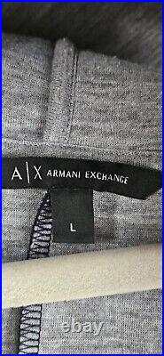 Armani Exchange Men's embossed letters sleeve Large soft shell jacket w hood