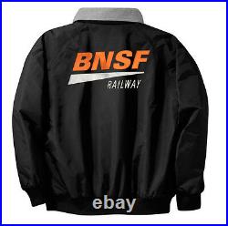 BNSF Swoosh Logo Embroidered Jacket Front and Rear 48r