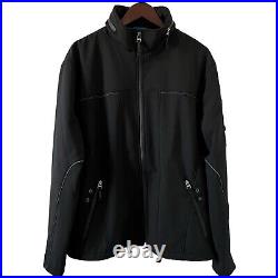 BUGATCHI UOMO Jacket Soft Shell Outdoors Hood Water Resistant Men XL Black