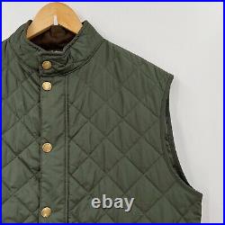 Barbour Quilted Vest Men's XXLarge Army Green Jacket Pockets Insulated Outdoor