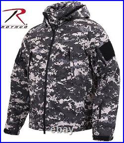 Black & Gray Subdued Urban Digital Special Ops Softshell Tactical Jacket Coat