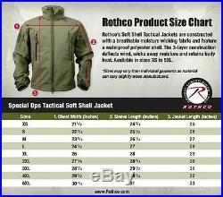 Black Special OPS Military Tactical Soft Shell Jacket Rothco 9767