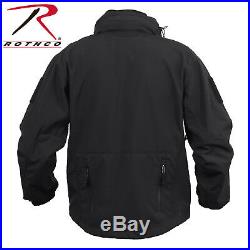 Black Waterproof Police Tactical Concealed Carry Soft Shell Jacket Coat 55385