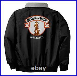 Boston and Maine Minuteman Logo Embroidered Jacket Front and Rear 65r