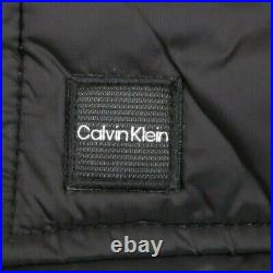 CALVIN KLEIN Mens Winter Hooded Long Black WARM Puffer Jacket Coat 2XL XL LG NEW