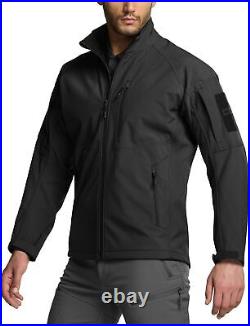 CQR Men's Covert Softshell Military Jacket, Winter Full Zip Fleece Lined Tactica