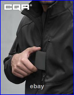 CQR Men's Covert Softshell Military Jacket, Winter Full Zip Fleece Lined Tactica