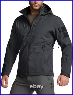 CQR Men's Winter Tactical Military Jackets, Lightweight Water Resistant Fleece L
