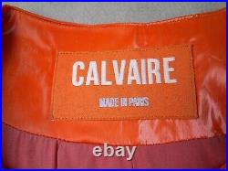 Calvaire Mens Vest M Orange Sleeveless Zipper Vinyl Designer Patch