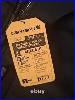 Carhartt Men's Rough Cut Soft Shell Work Full Zip Jacket Hooded Hoodie Sz L