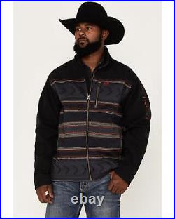 Cinch Men's Southwestern Color-Block Striped Logo Zip-Front Softshell Cc Jacket