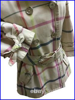 Coach 82387 Women's Alexis Tattersall Plaid Trench Coat Double Breasted Jacket M