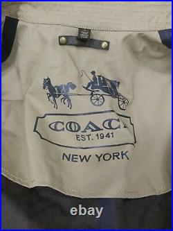 Coach Raincoat Men's Long Signature Bonded Mac Waterproof Jacket 83398, Medium