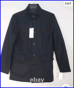 Cole Haan Mens Navy Wool Warm Outerwear Soft Shell Jacket Coat Large