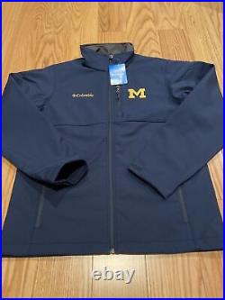 Columbia NCAA XM3169 Michigan Men's Water Wind Resistant Softshell Jacket Sz XXL