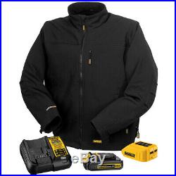 DeWALT DCHJ060ABD1-S 20-Volt Heated Soft Shell Jacket Kit, Black Small