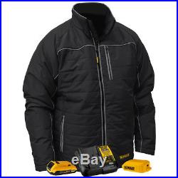 DeWALT DCHJ075D1-3X 20-Volt Heated Quilted Soft Shell Jacket Kit, Black 3XL