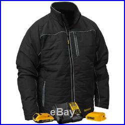 DeWalt DCHJ075D1XL 20V MAX Black Mens Quilted/Heated Jacket with Battery-XL New