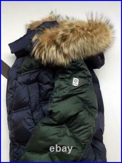 F32 ITALY DESIGN Mens Fur Hooded Down Jacket, Real Fur Hood Winter Parka Coat