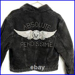 Fendi Auth. Absolute Fendissime Vintage Bomber Coat Angel Wing Logo 46 US S Rare