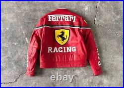 Ferrari Motorbike Leather Jacket Vintage Cowhide Leather Jacket