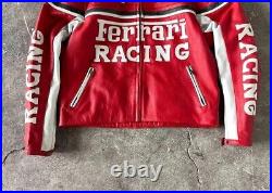 Ferrari Motorbike Leather Jacket Vintage Cowhide Leather Jacket