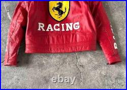 Ferrari Motorbike Leather Jacket Vintage Cowhide Leather Jacket