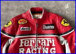 Ferrari Motorbike Leather Jacket Vintage Cowhide Leather Jacket