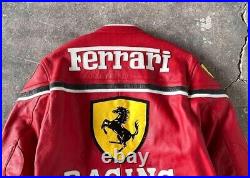 Ferrari Motorbike Leather Jacket Vintage Cowhide Leather Jacket