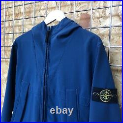 Genuine £475 Stone Island, Soft Shell-R Hooded Jacket, Blue L LARGE (M MEDIUM)