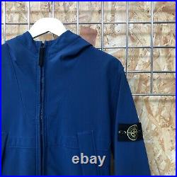 Genuine £475 Stone Island, Soft Shell-R Hooded Jacket, Blue L LARGE (M MEDIUM)